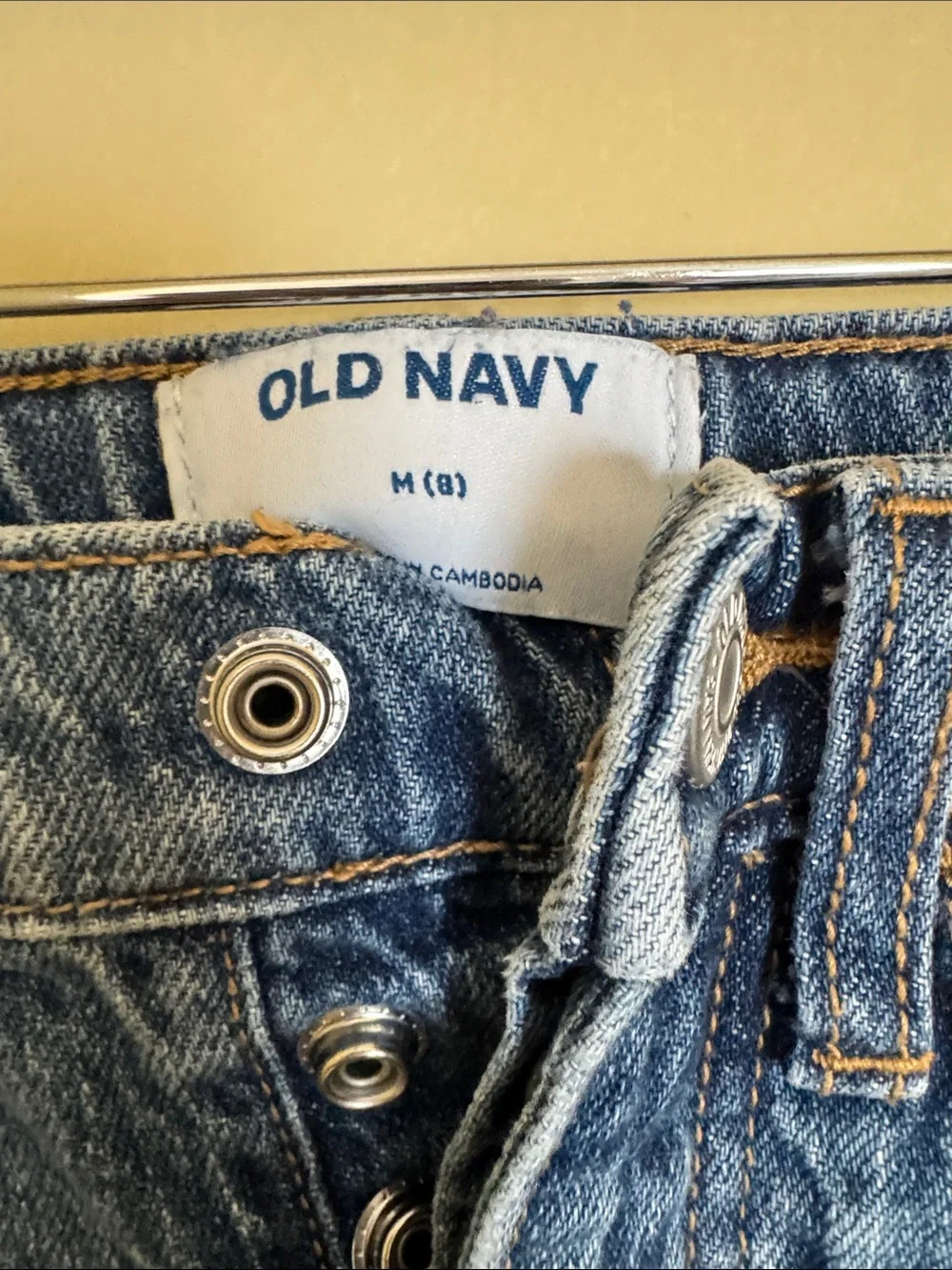 Old Navy Blue Denim Button-Front Mini Skirt